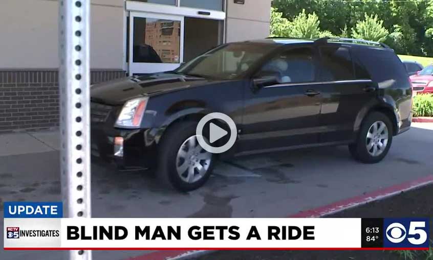 Blind Man gets a ride